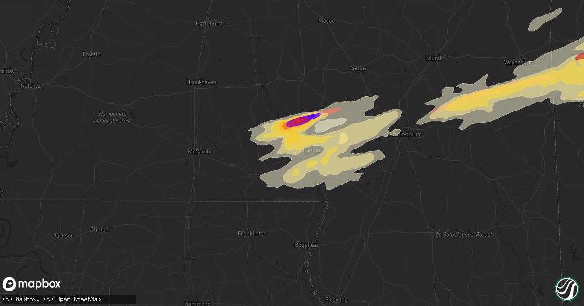 Hail map in Foxworth, MS on February 10, 2013