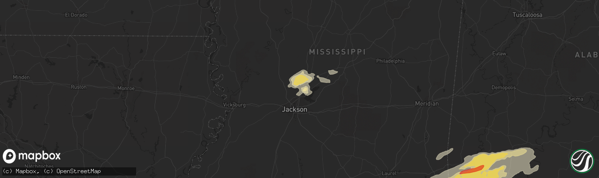 Hail map in Madison, MS on February 10, 2013