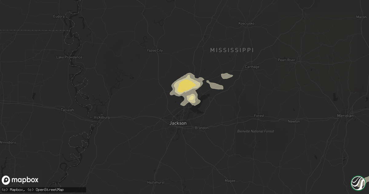 Hail map in Madison, MS on February 10, 2013