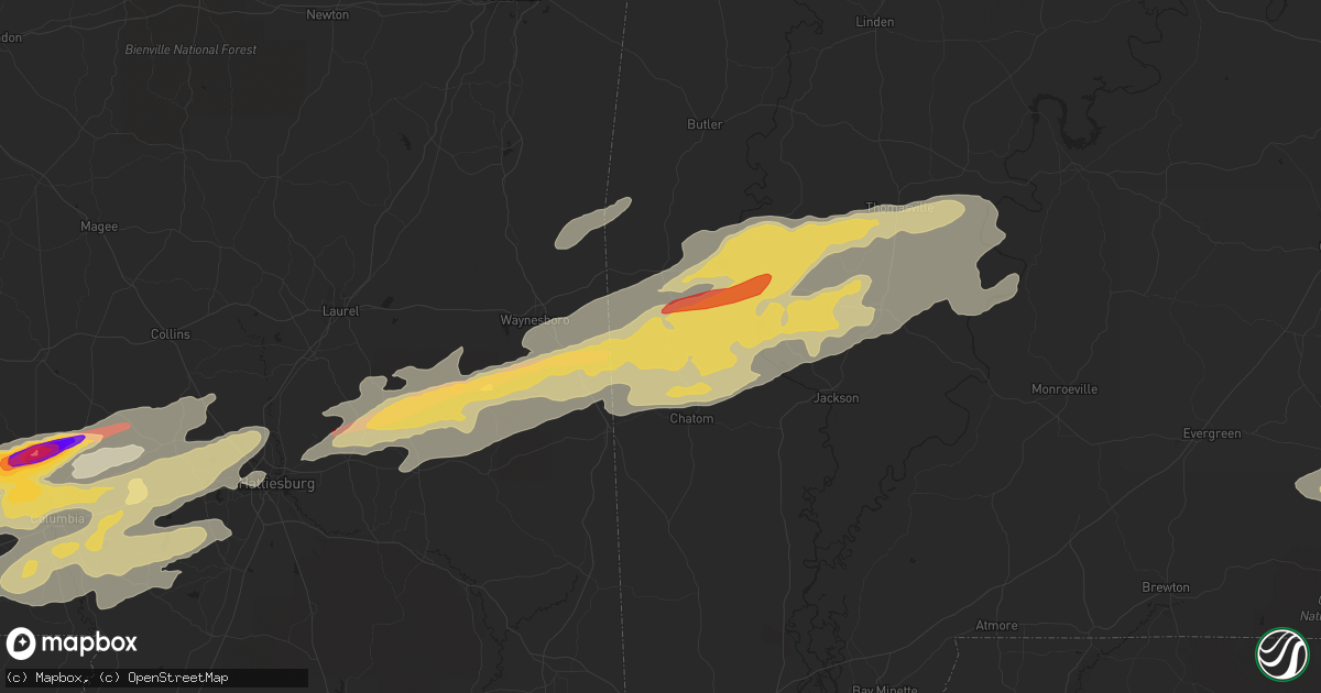 Hail map in Millry, AL on February 10, 2013