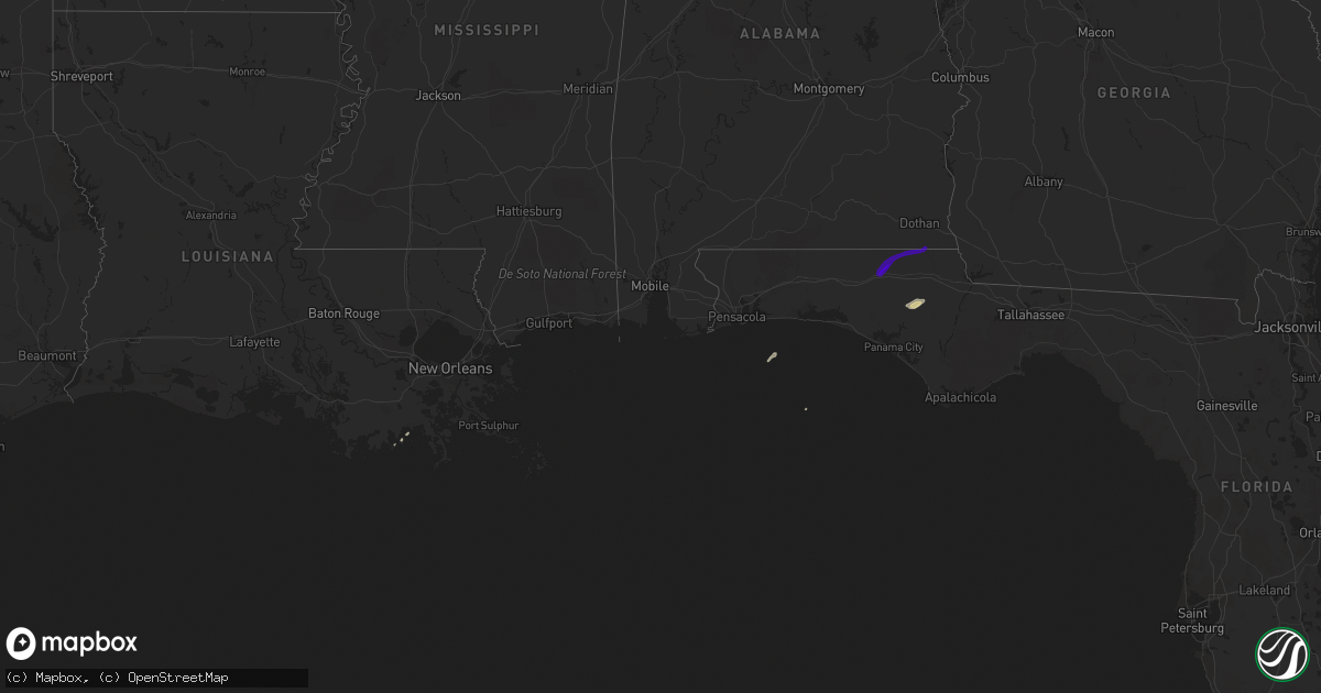 Hail map on February 10, 2018