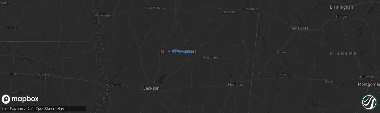 Hail map in Carthage, MS on February 10, 2020