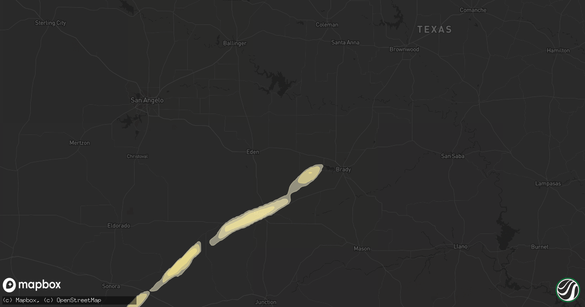 Hail map in Melvin, TX on February 10, 2020