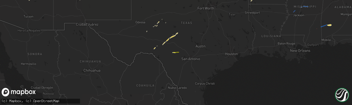 Hail map on February 10, 2020