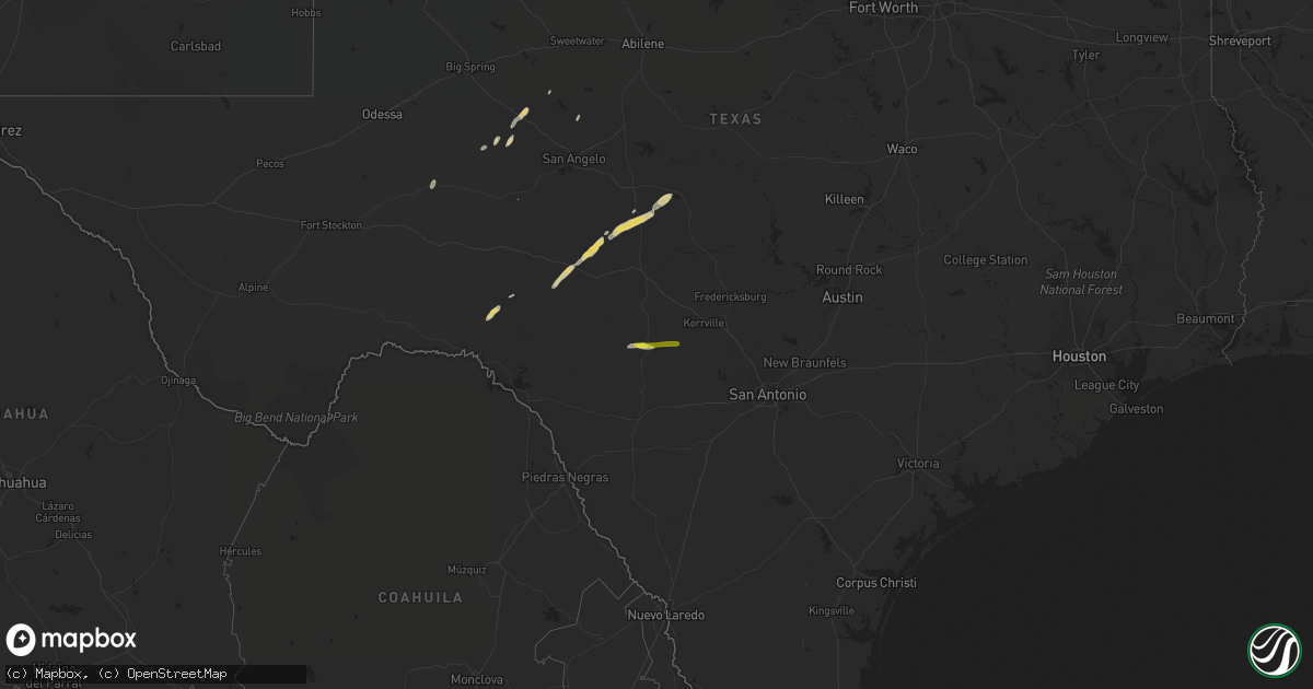 Hail map on February 10, 2020
