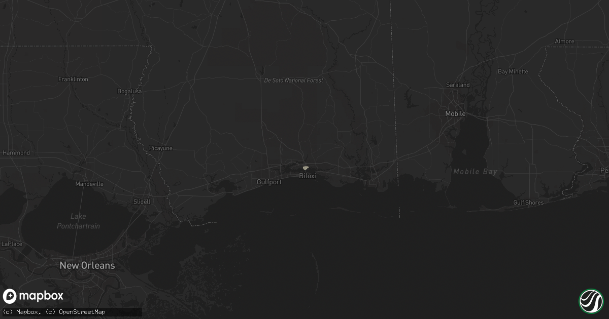 Hail map in Diberville, MS on February 10, 2021