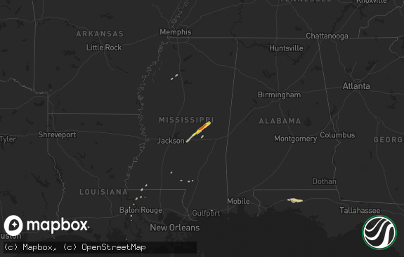 Hail map preview on 02-10-2021