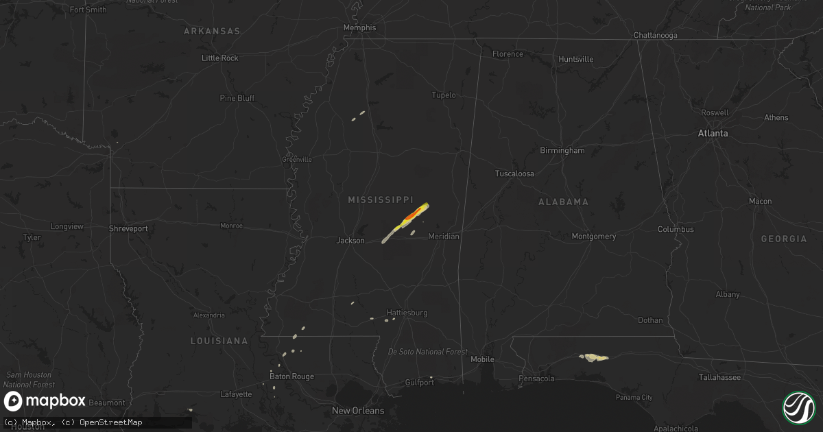 Hail map on February 10, 2021