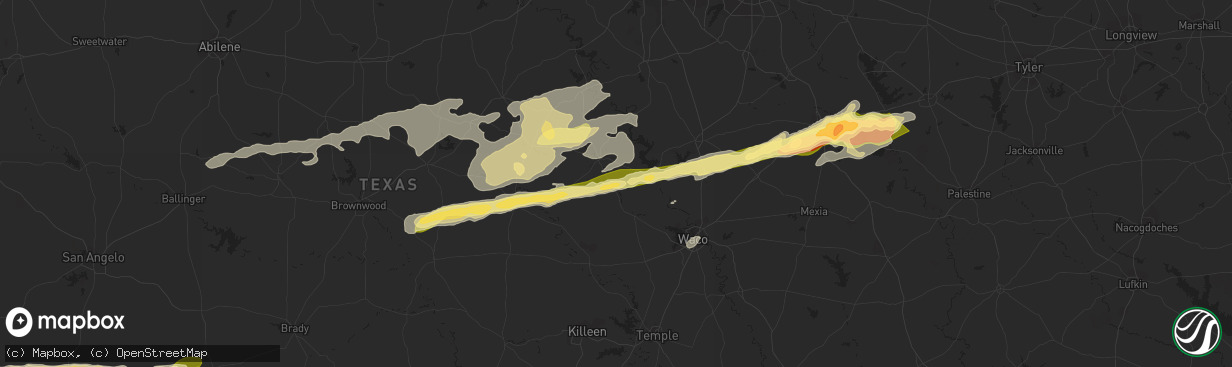 Hail map in Clifton, TX on February 10, 2024