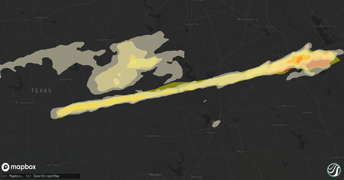 Hail map in Clifton, TX on February 10, 2024