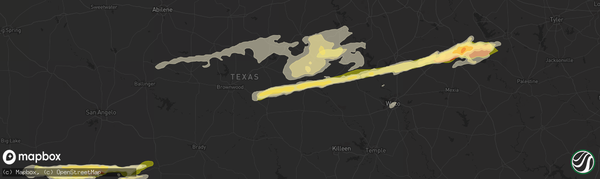 Hail map in Hamilton, TX on February 10, 2024