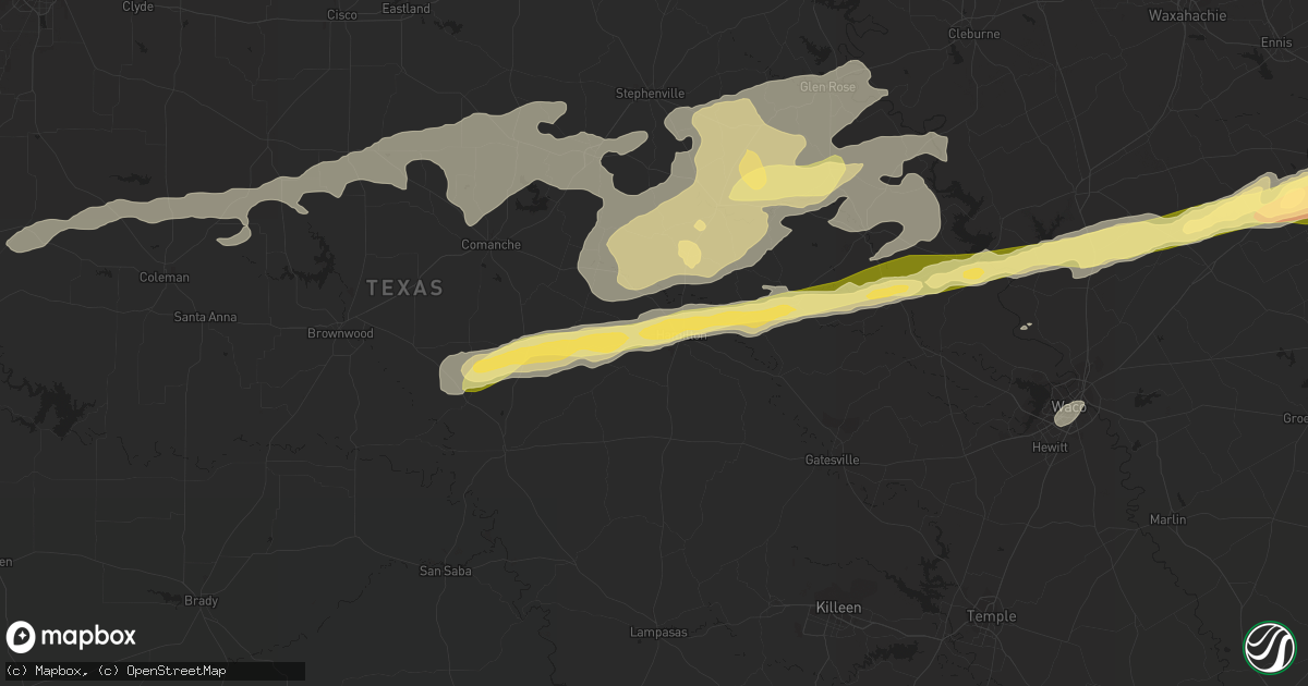 Hail map in Hamilton, TX on February 10, 2024