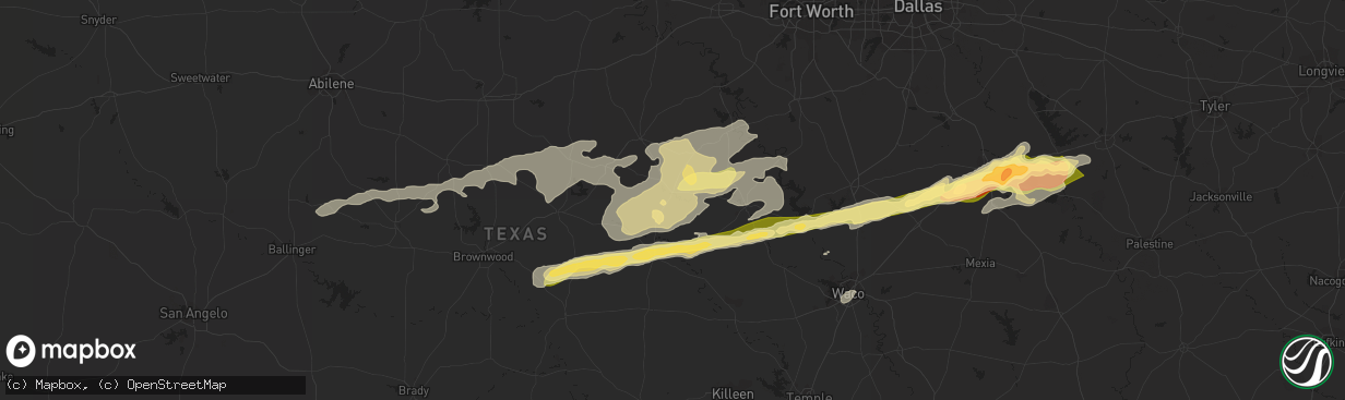 Hail map in Hico, TX on February 10, 2024