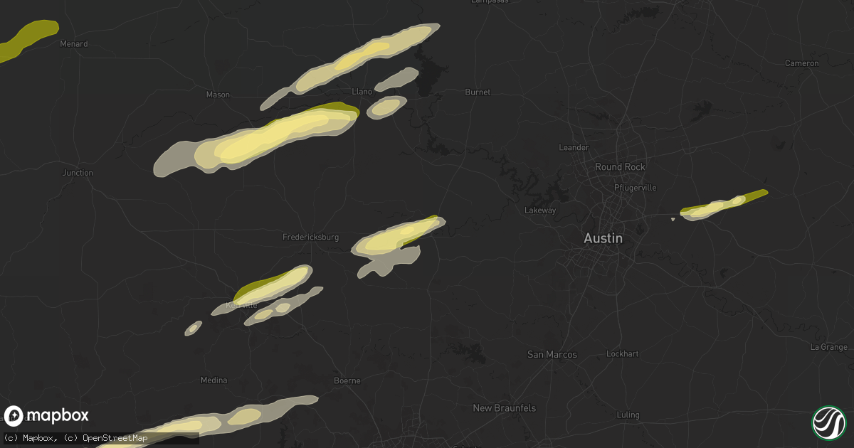 Hail map in Johnson City, TX on February 10, 2024