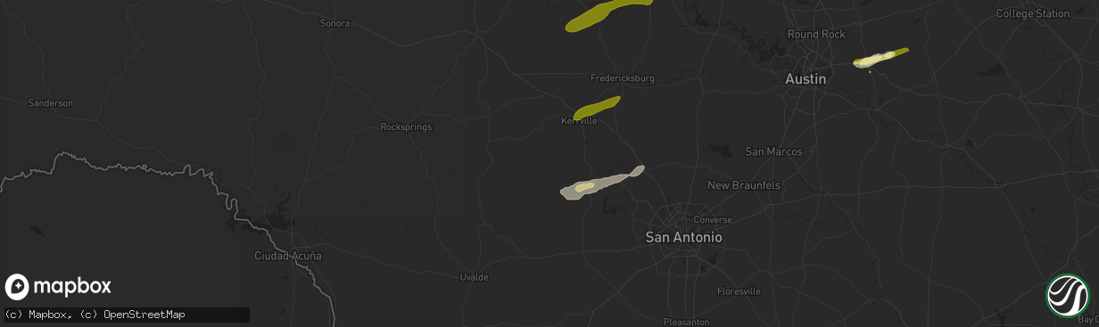 Hail map in Medina, TX on February 10, 2024