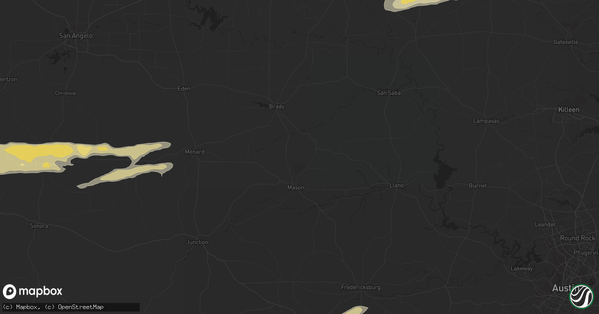 Hail map in Ovalo, TX on February 10, 2024