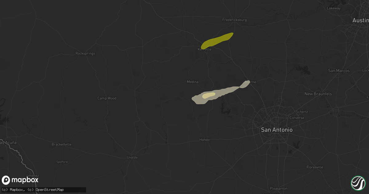 Hail map in Tarpley, TX on February 10, 2024