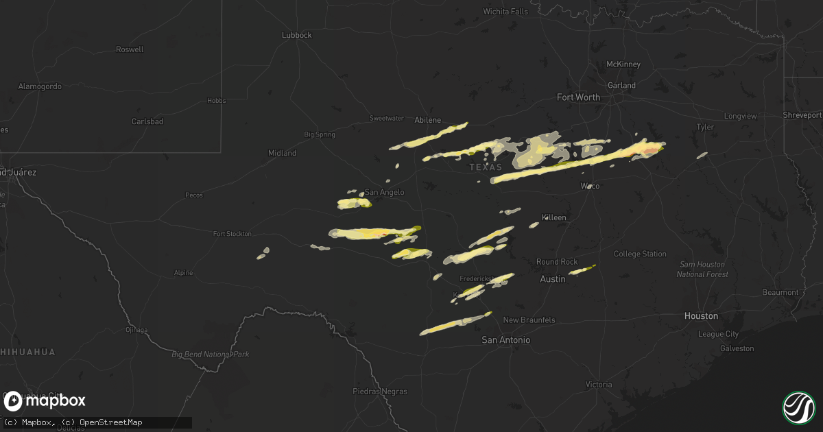 Hail map in Texas on February 10, 2024