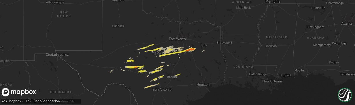 Hail map on February 10, 2024