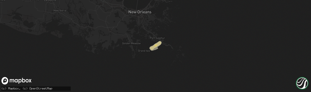 Hail map in Buras, LA on February 11, 2014