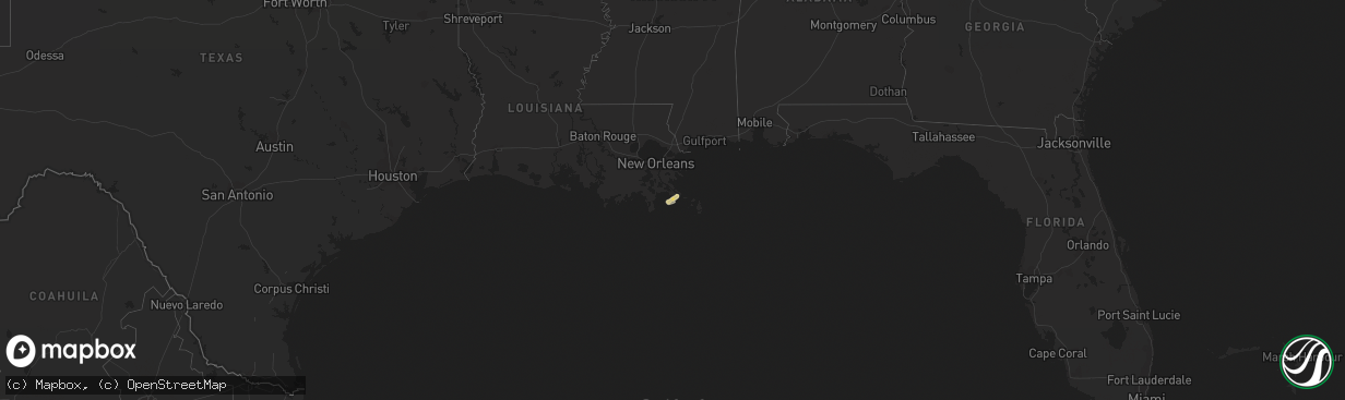 Hail map in Louisiana on February 11, 2014