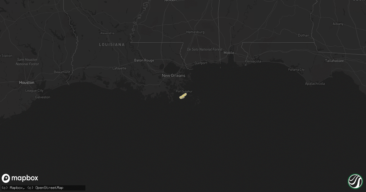 Hail map in Louisiana on February 11, 2014