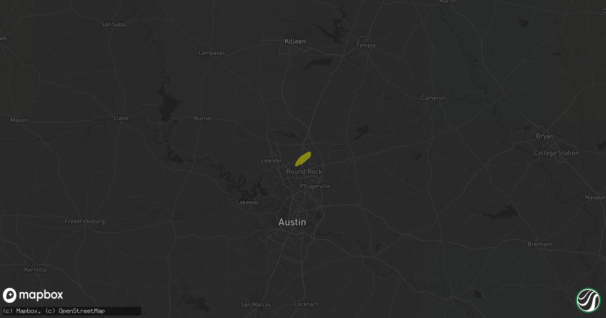Hail map in Georgetown, TX on February 11, 2018
