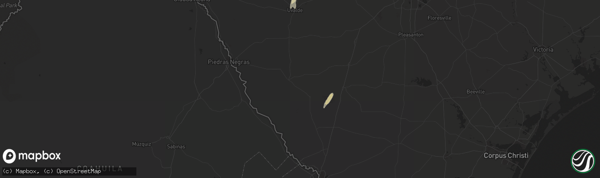 Hail map in Asherton, TX on February 11, 2021