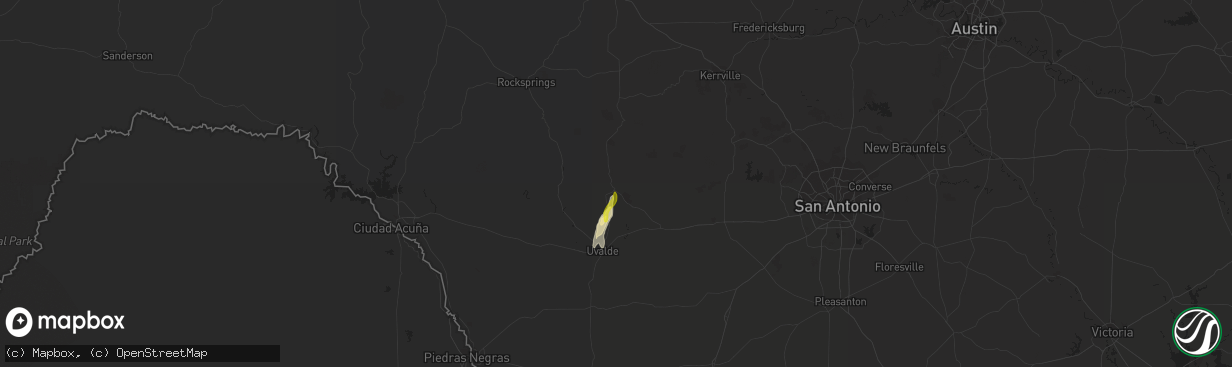 Hail map in Concan, TX on February 11, 2021