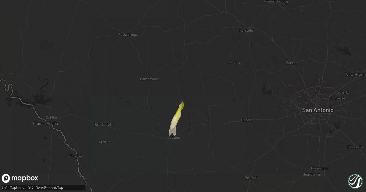 Hail map in Concan, TX on February 11, 2021