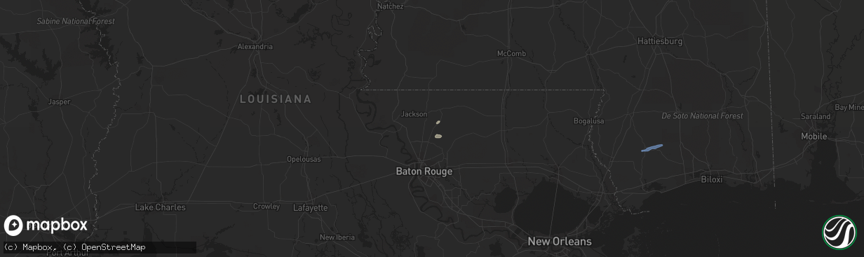 Hail map in Slaughter, LA on February 11, 2021