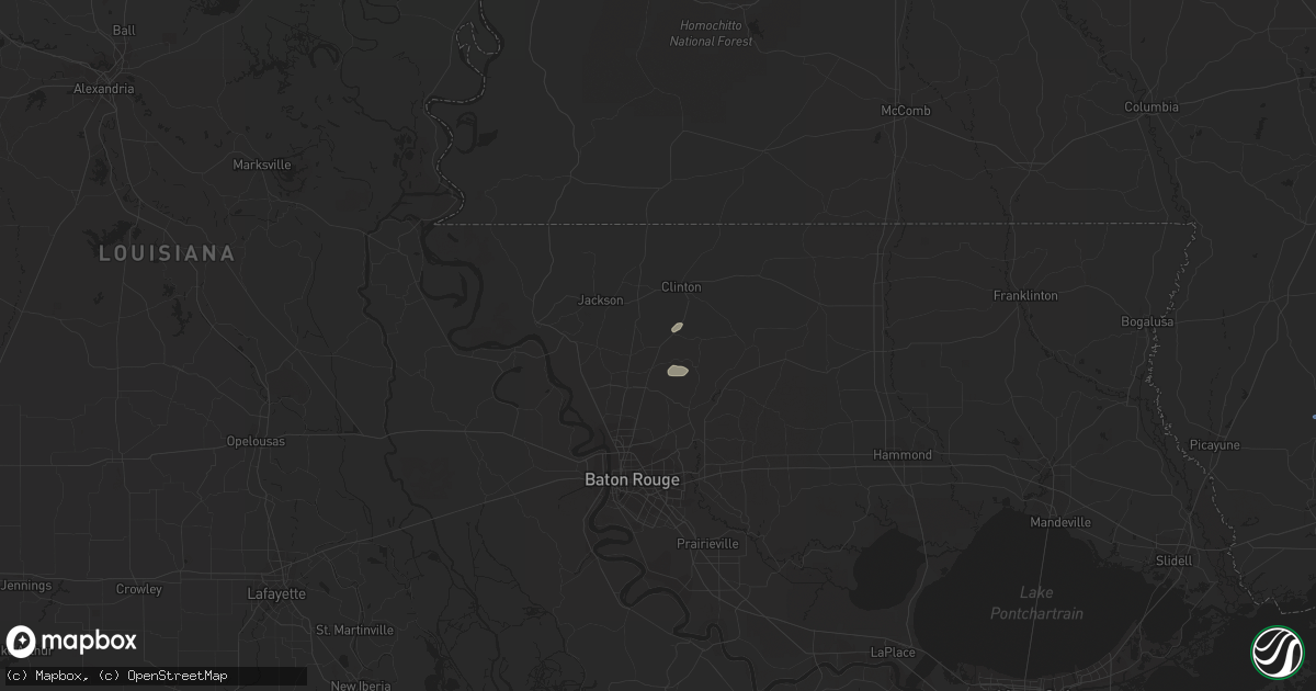 Hail map in Slaughter, LA on February 11, 2021