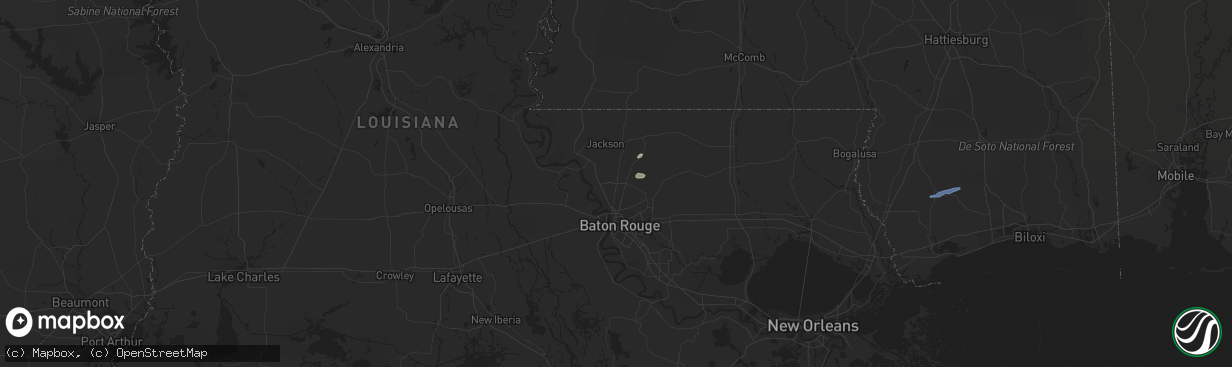 Hail map in Zachary, LA on February 11, 2021