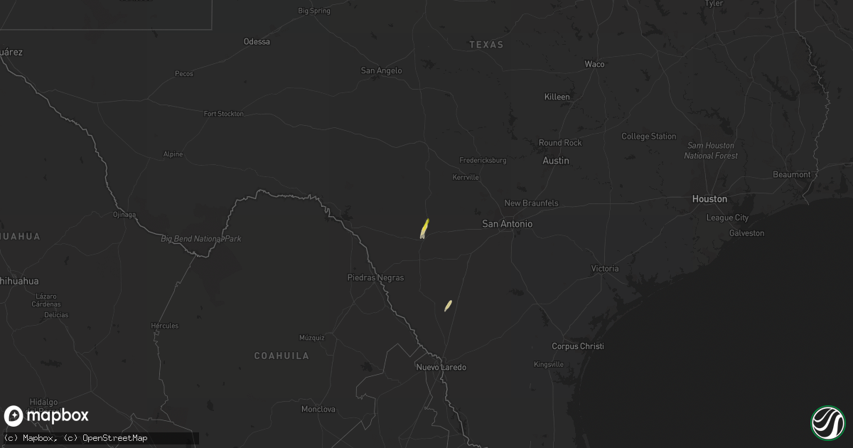 Hail map on February 11, 2021