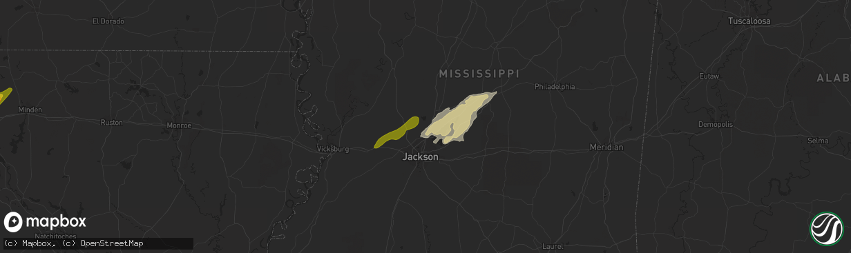 Hail map in Madison, MS on February 11, 2024