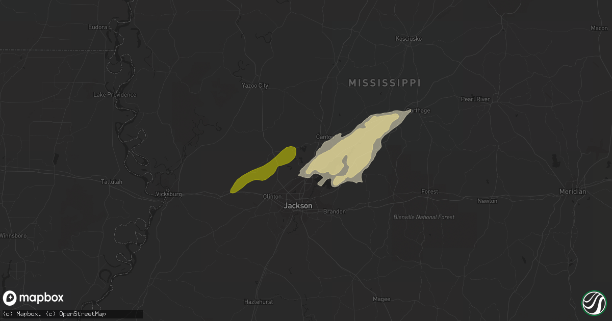 Hail map in Madison, MS on February 11, 2024