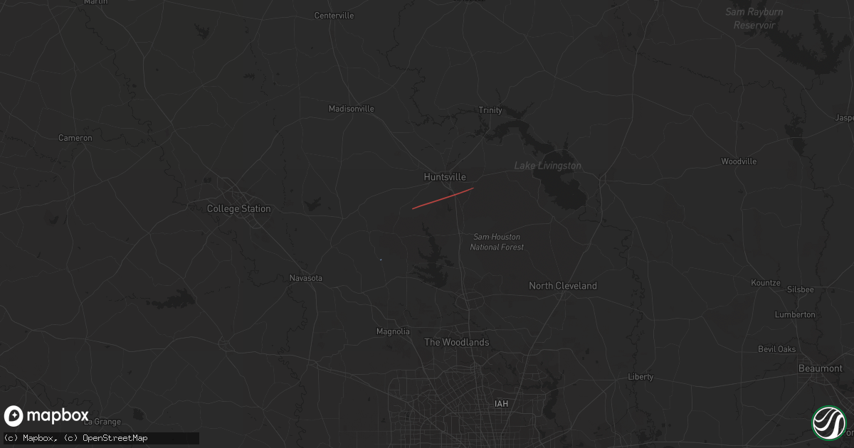Hail map in Montgomery, TX on February 11, 2024
