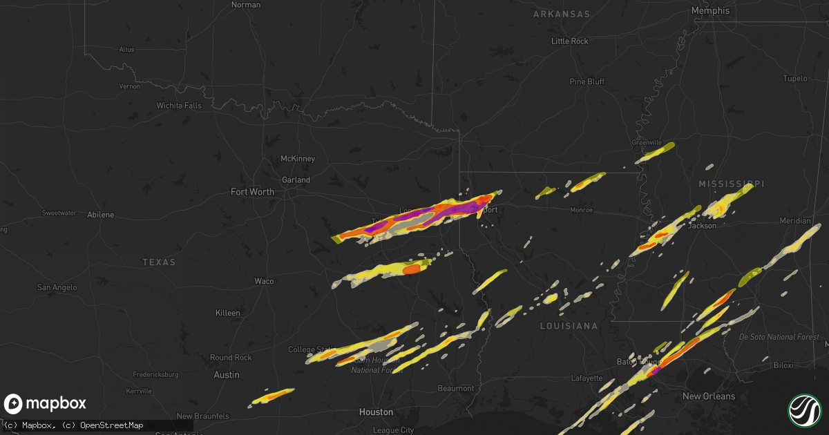 Hail map on February 11, 2024