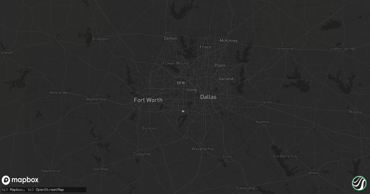 Hail map in Grand Prairie, TX on February 11, 2025
