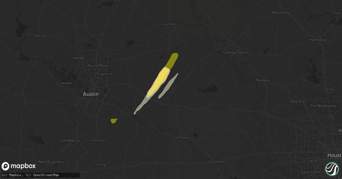 Hail map in Lincoln, TX on February 11, 2025
