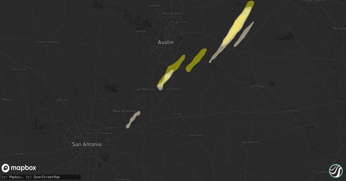 Hail map in Lockhart, TX on February 11, 2025