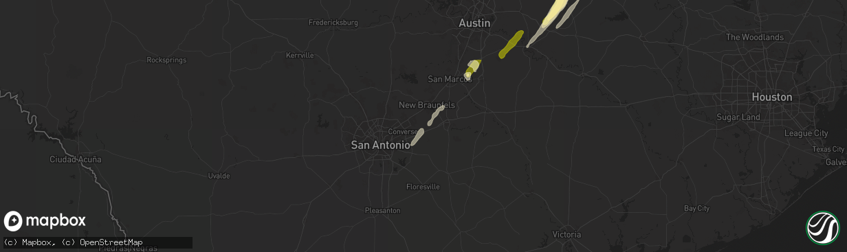 Hail map in Marion, TX on February 11, 2025