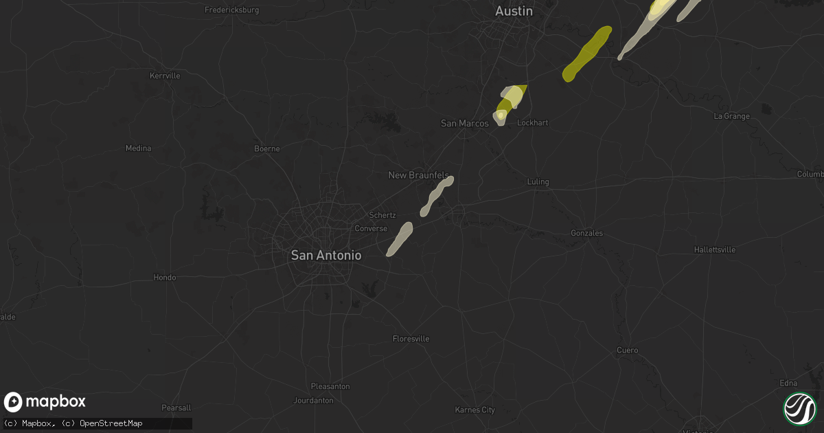 Hail map in Marion, TX on February 11, 2025