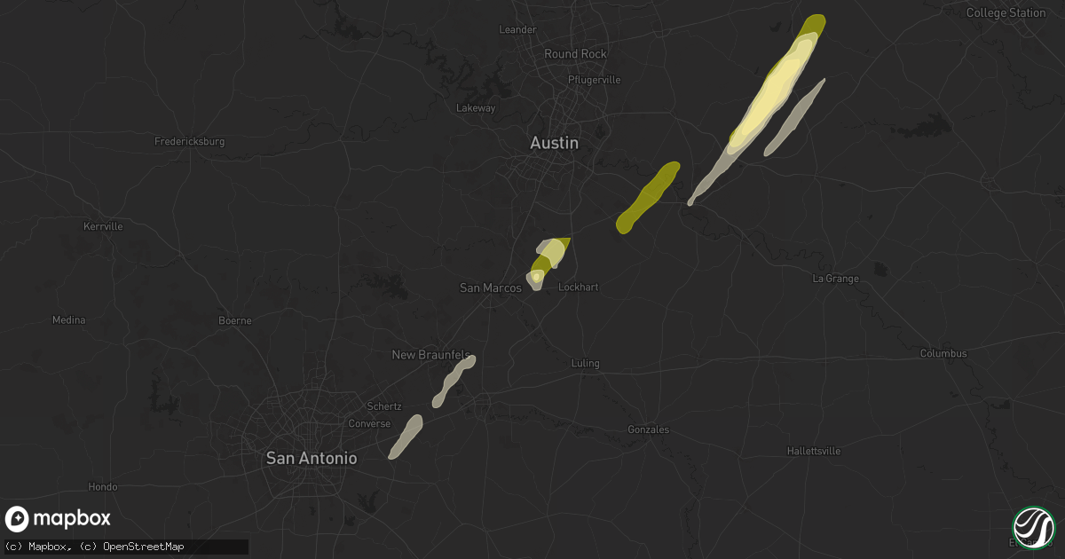 Hail map in Maxwell, TX on February 11, 2025