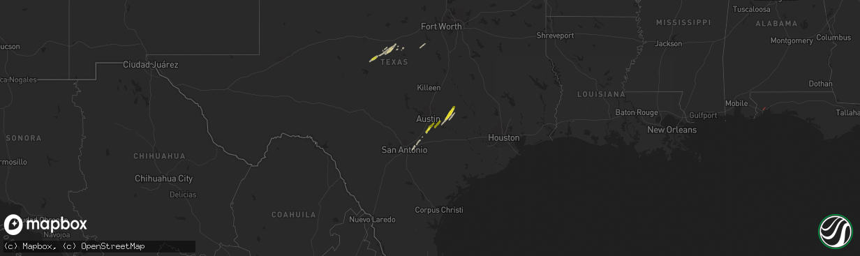 Hail map on February 11, 2025