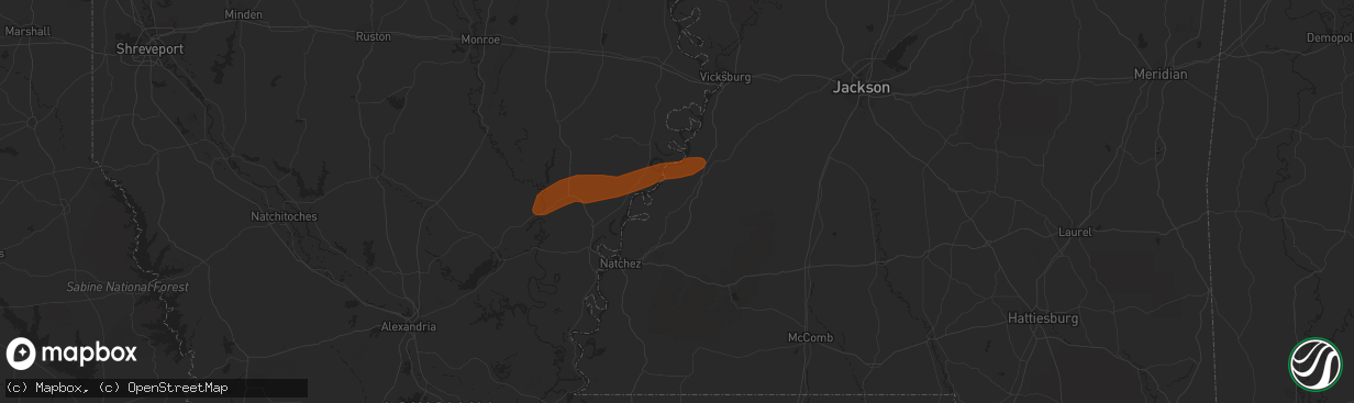 Hail map in Lorman, MS on February 12, 2013