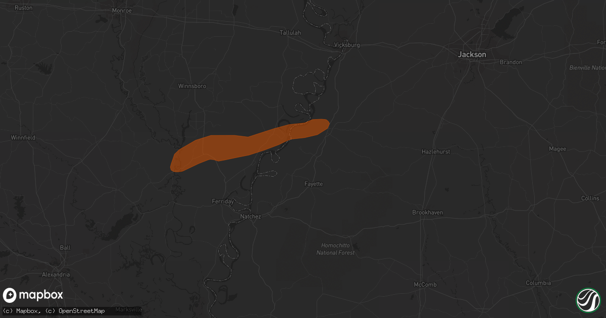 Hail map in Lorman, MS on February 12, 2013