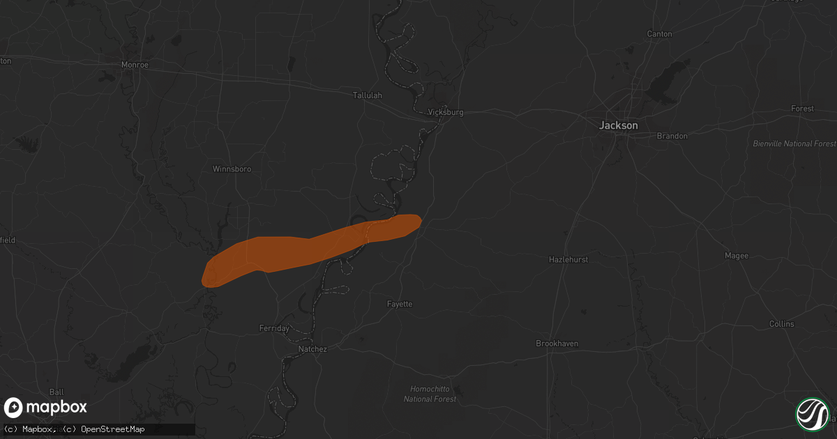 Hail map in Port Gibson, MS on February 12, 2013