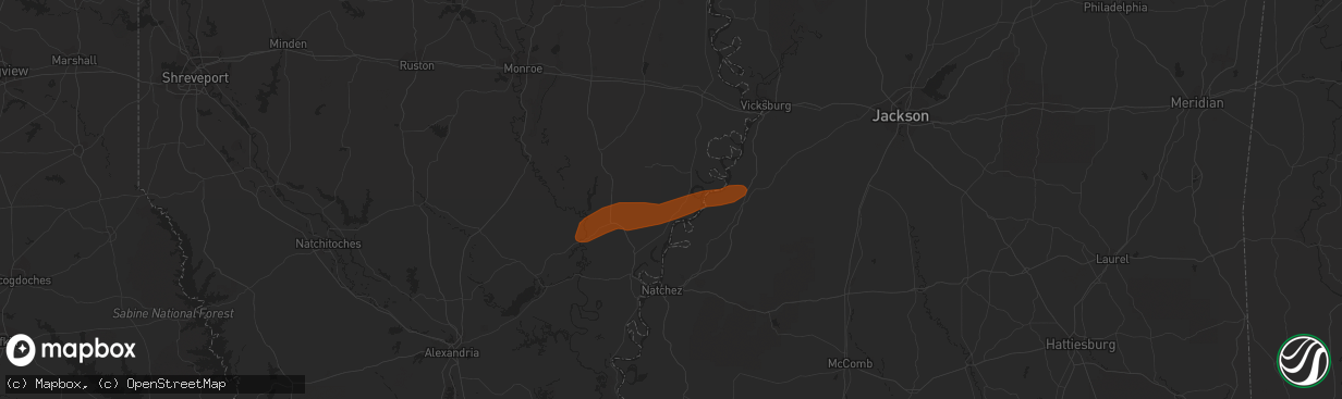 Hail map in Saint Joseph, LA on February 12, 2013