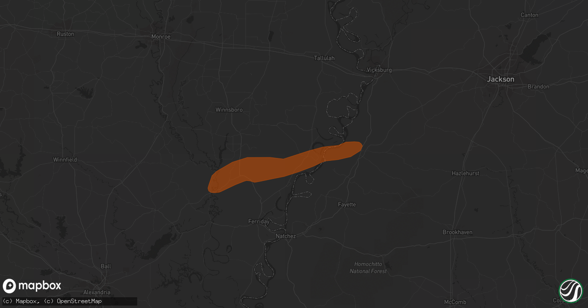 Hail map in Saint Joseph, LA on February 12, 2013